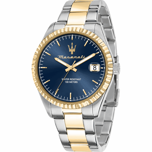 Maserati R8853100027 Competizione watch with silver case and blue dial