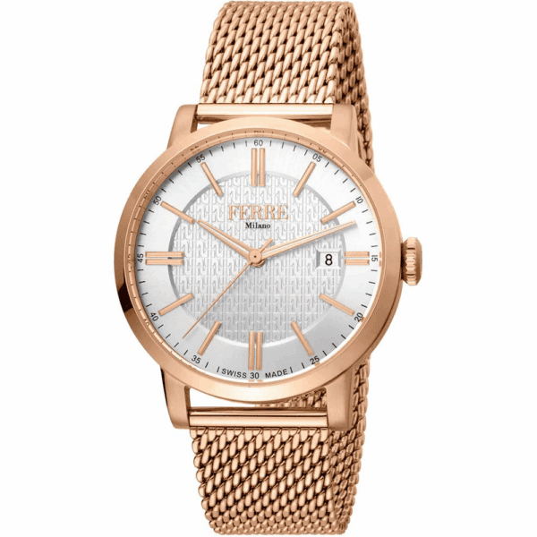Ceas FM1G156M0061 Bărbați Raffaele Rose Gold cu cadran Silver Tone Mecanism Quartz