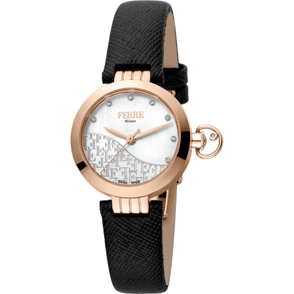 Ceas FM1L148L0031 Femei Ronda Rose Gold cu cadran alb Mop Mecanism cu cuarț