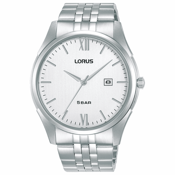 Lorus Men Watch RH987PX9 Classic Silver Tone with white dial