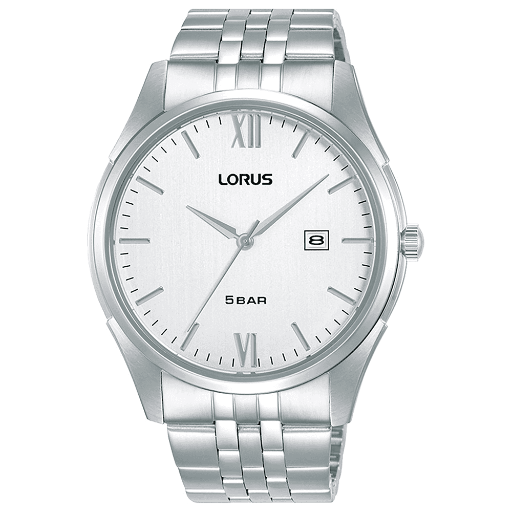 pi Lorus Men Watch RH987PX9 Classic Silver Tone with white dial - Image 1