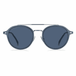 Слънчеви очила Hugo Boss BOSS 1179/S-KU0-54 за мъже, кръгли рамки с плътни сини лещи, UV 100% защита