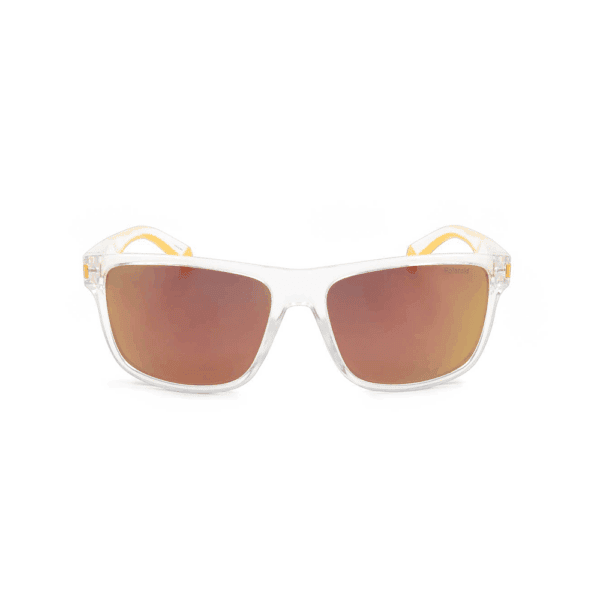 Polaroid PLD 2123/S-3DP-57 Men's Square Sunglasses with Orange Mirror Polarized Lenses
