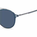 Слънчеви очила Hugo Boss BOSS 1179/S-KU0-54 за мъже, кръгли рамки с плътни сини лещи, UV 100% защита - Image 2