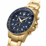 Maserati Men's Watch R8873640008 Sfida, gold tone with blue dial, Miyota JS25-00C Quartz movement - Image 4