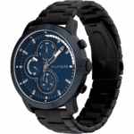 Tommy Hilfiger Ceas pentru bărbați 1792049 Jameson, negru cu cadran albastru marin, mecanism Epson VX9NE Quartz - imagine 4